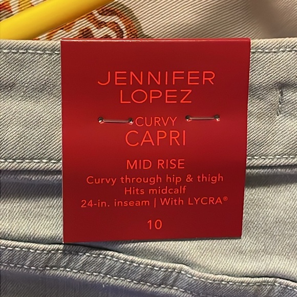 Jennifer Lopez Jeans Sculpt Midrise Capri Womens Size 10 Blue Tie dye Denim - Picture 7 of 10